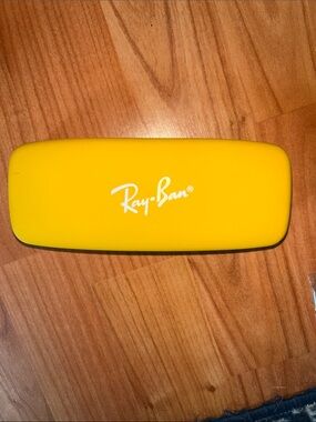 Ray-Ban Yellow Hard Sunglasses Case with White Logo